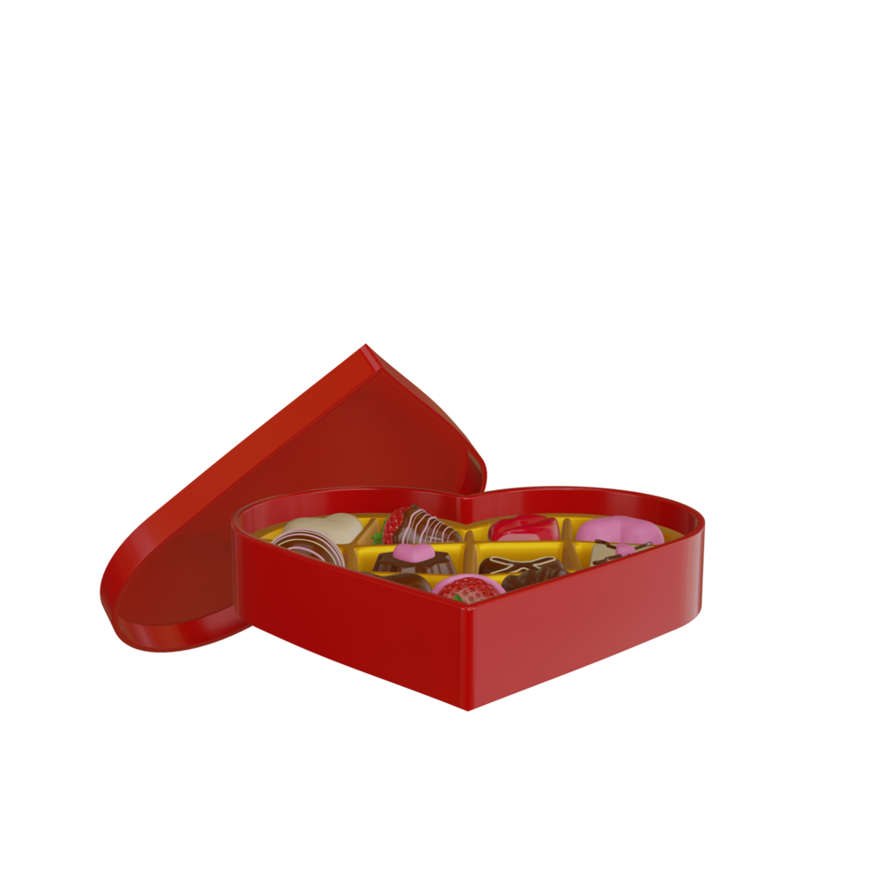 isolated heart shaped chocolate box. valentine's day chocolate box png