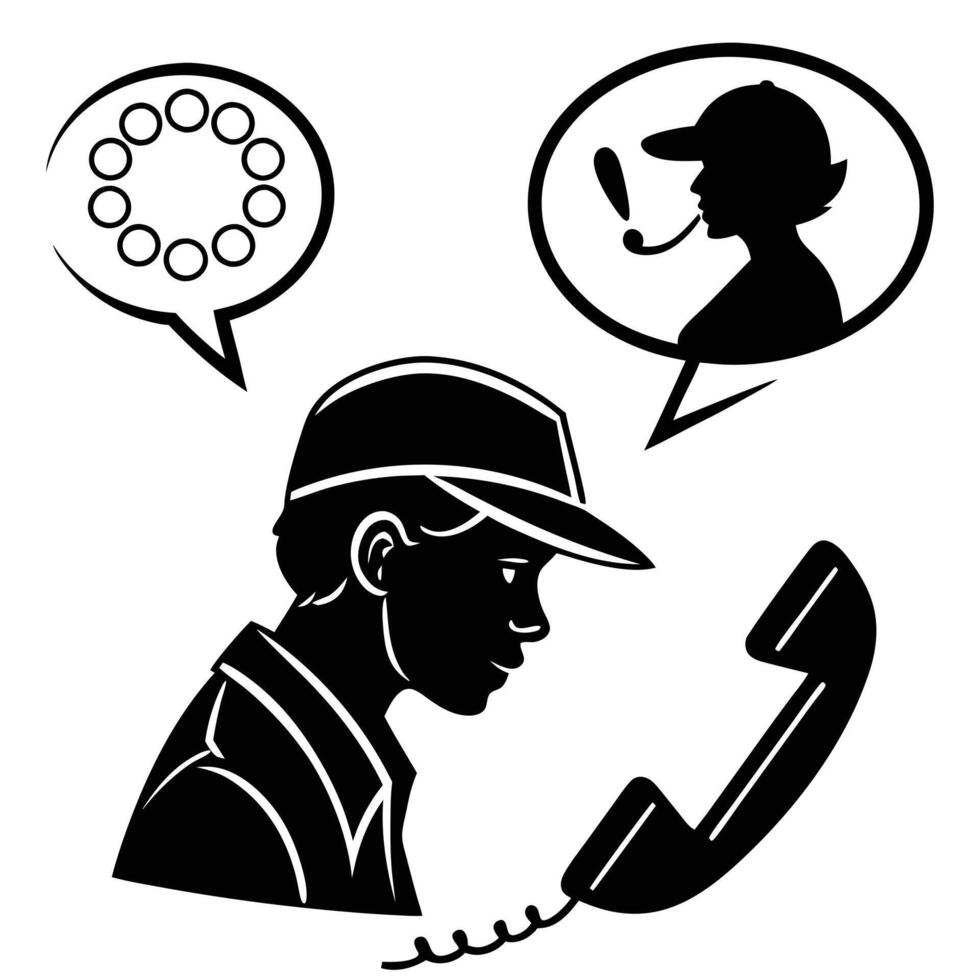 A man talking on the phone with a phone vector