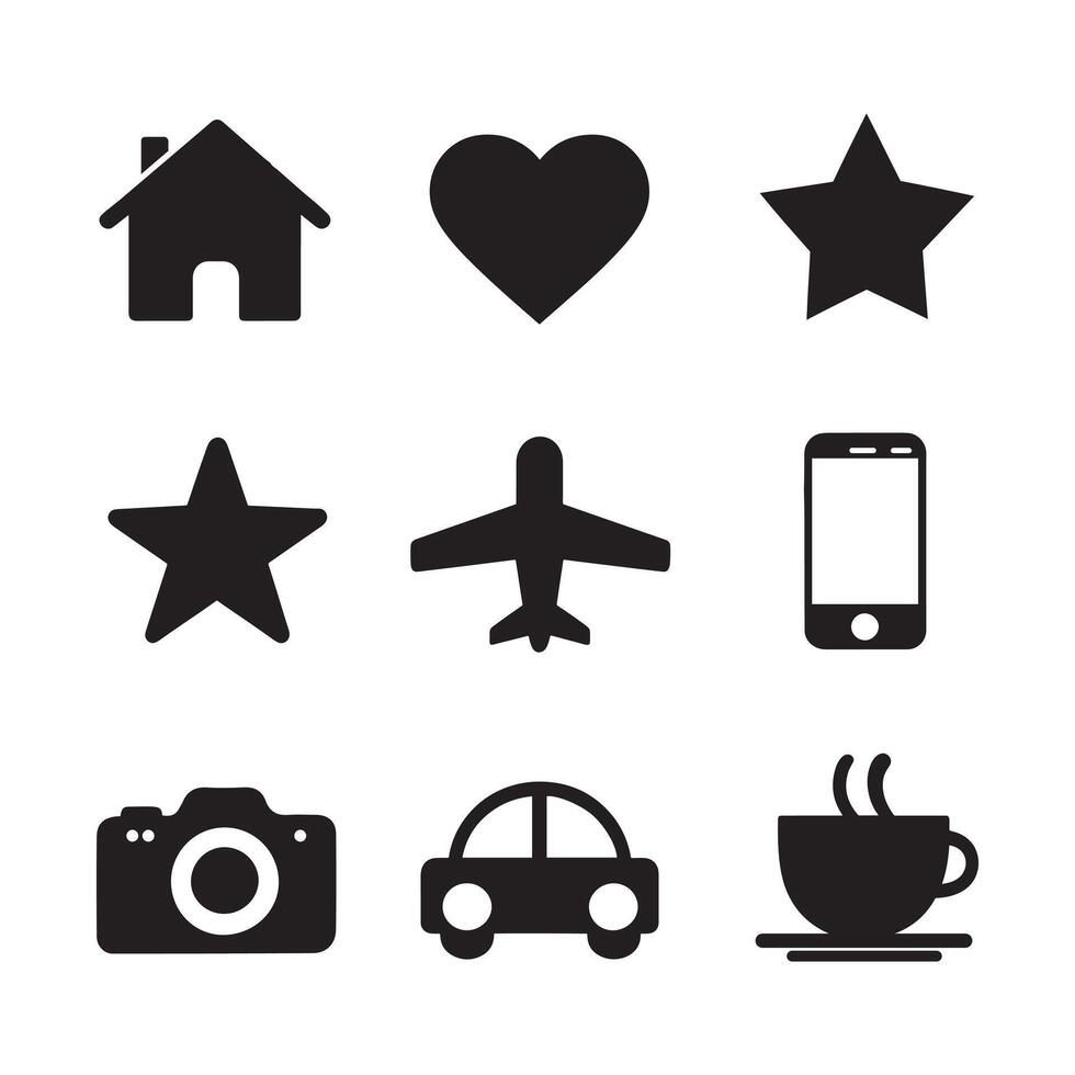 Simple Icon Set, flat icon on white background. vector
