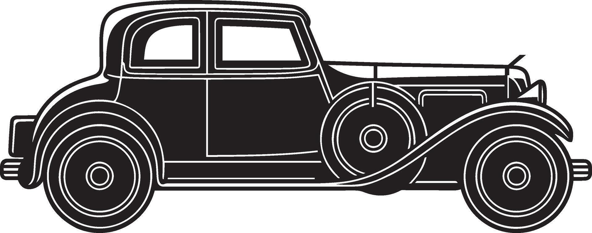 A vintage car silhouette, on white background. vector