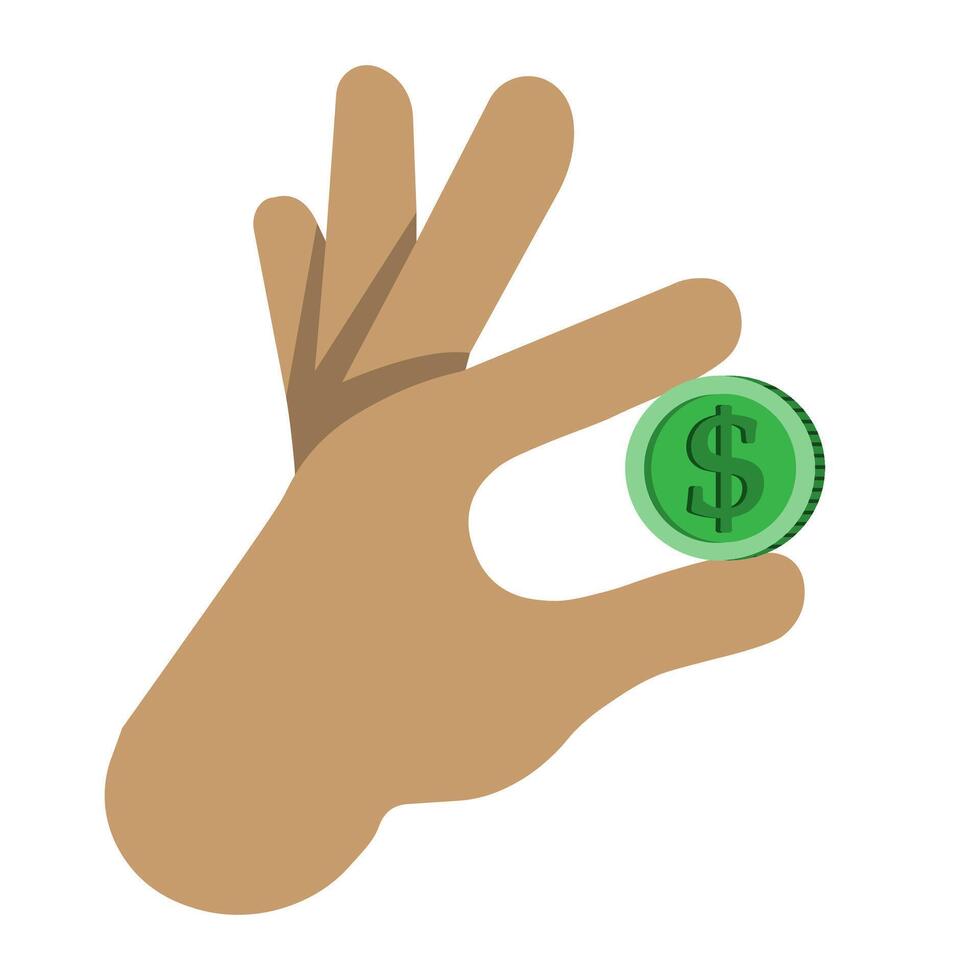 Hand holding a coin symbolizing financial success and investment opportunities vector