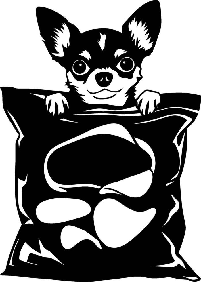 Funny Chihuahua in Chip Bag vector