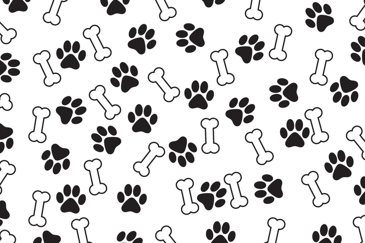 Adorable Pet Paws and Bones Seamless Pattern for Animal Lovers Everywhere vector