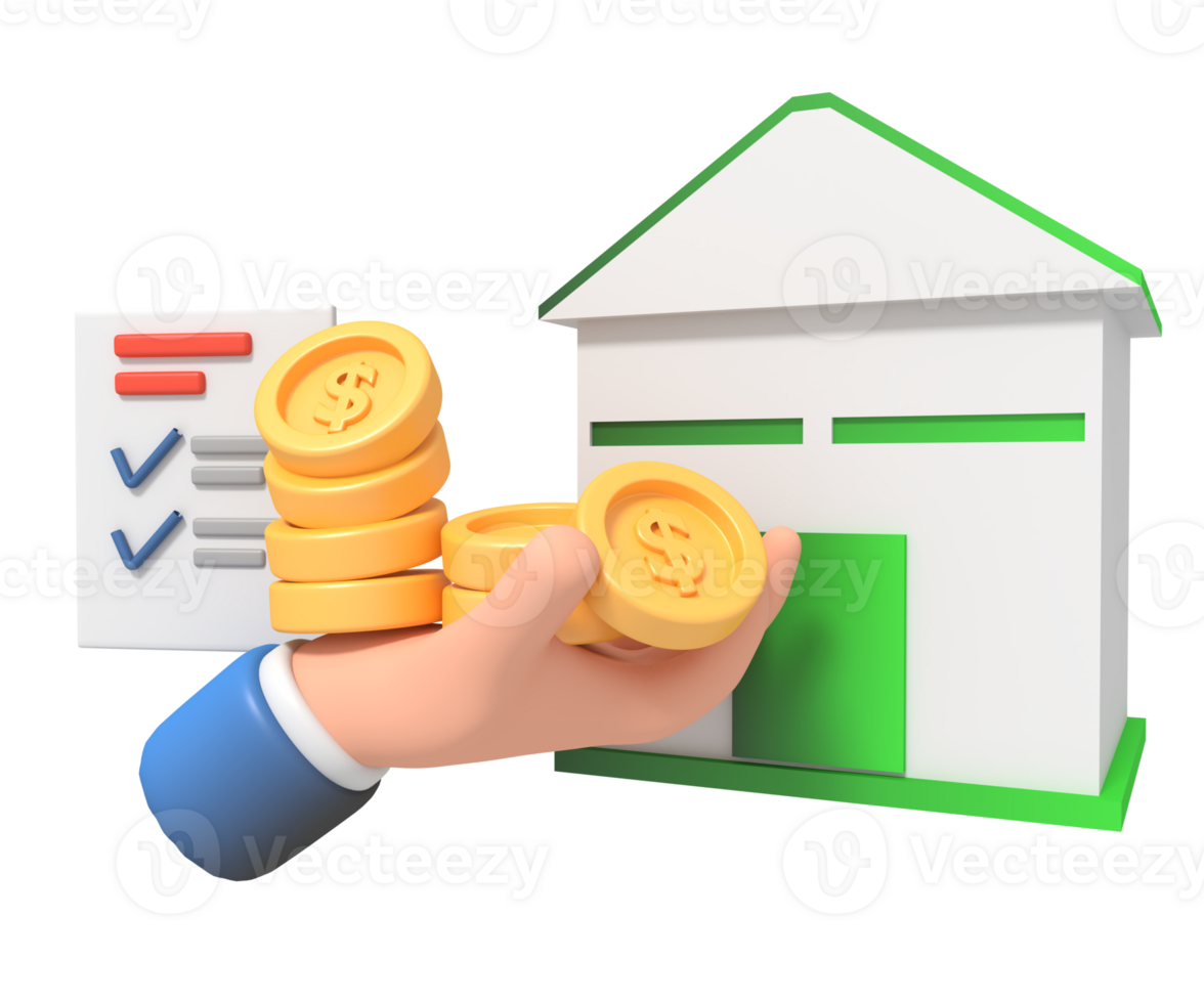 house with hand holding money png