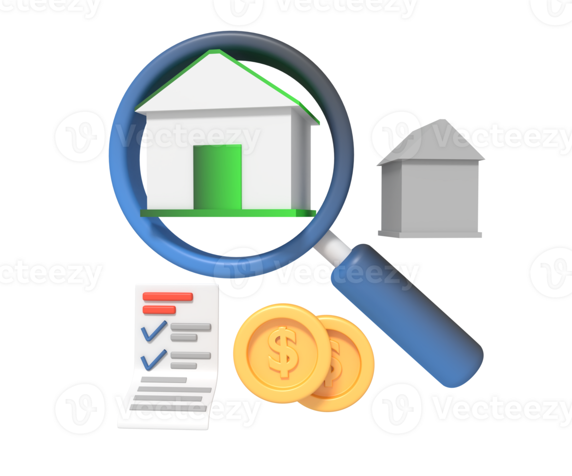 house on giant magnifier png