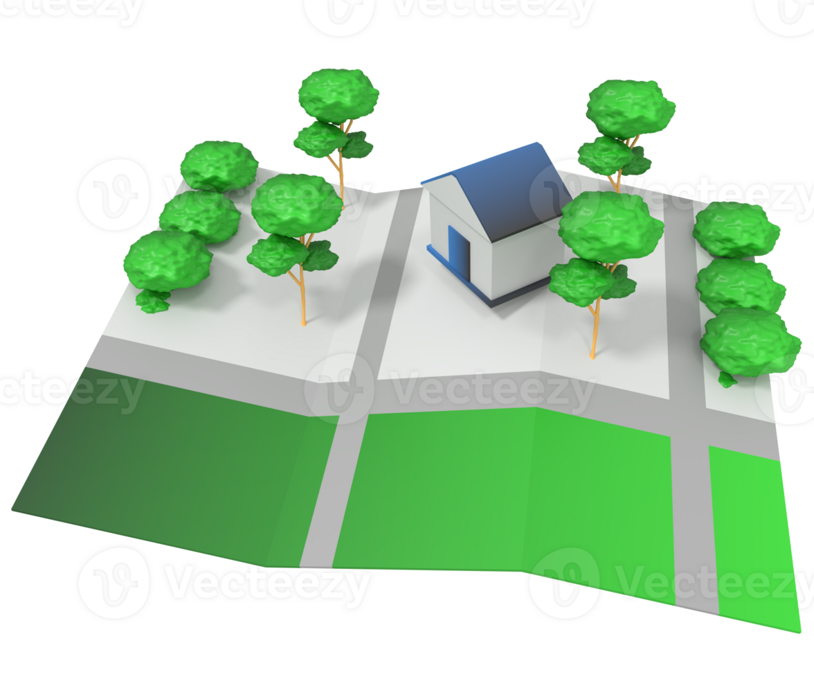 house on paper map location png