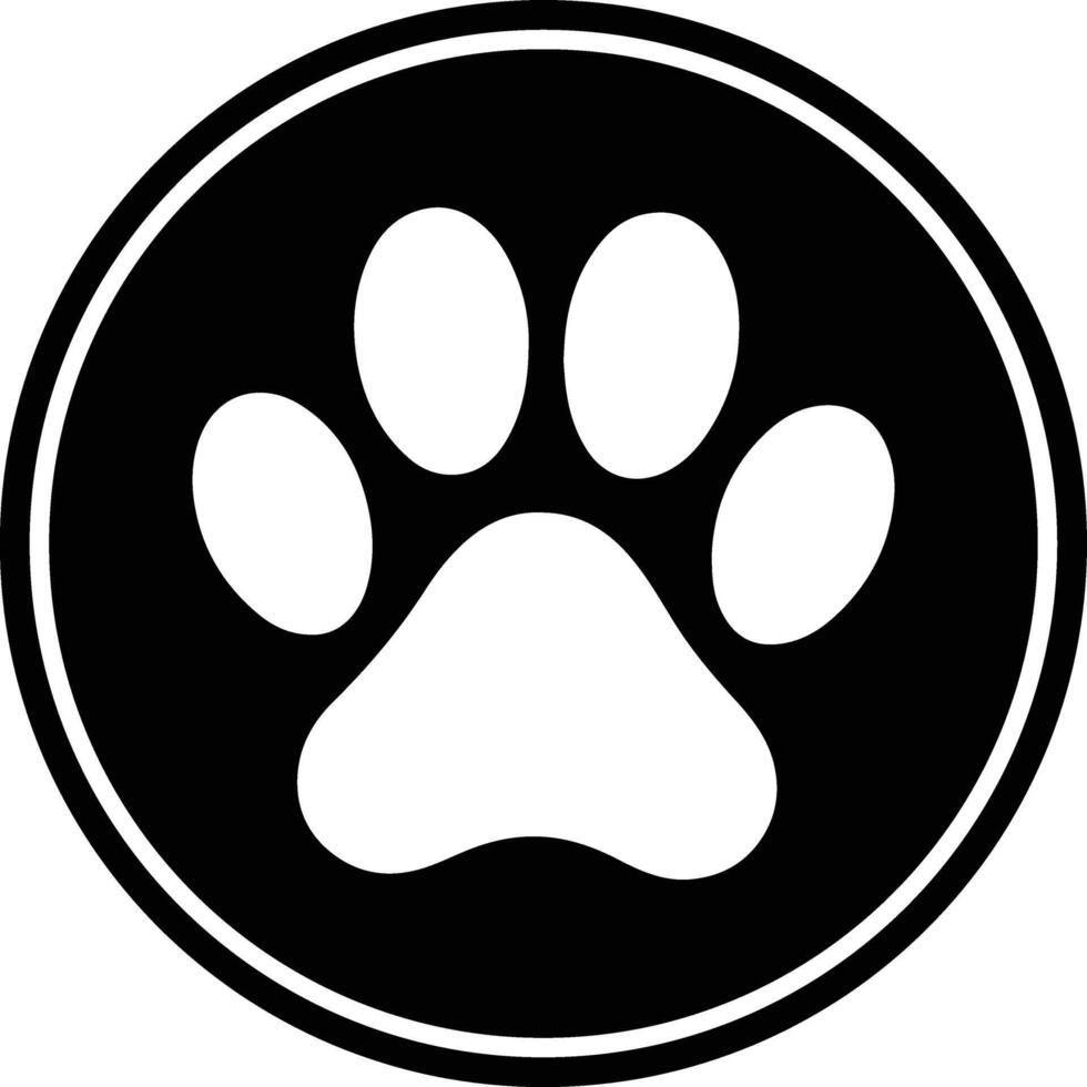 Pet paw print icon design on white background vector
