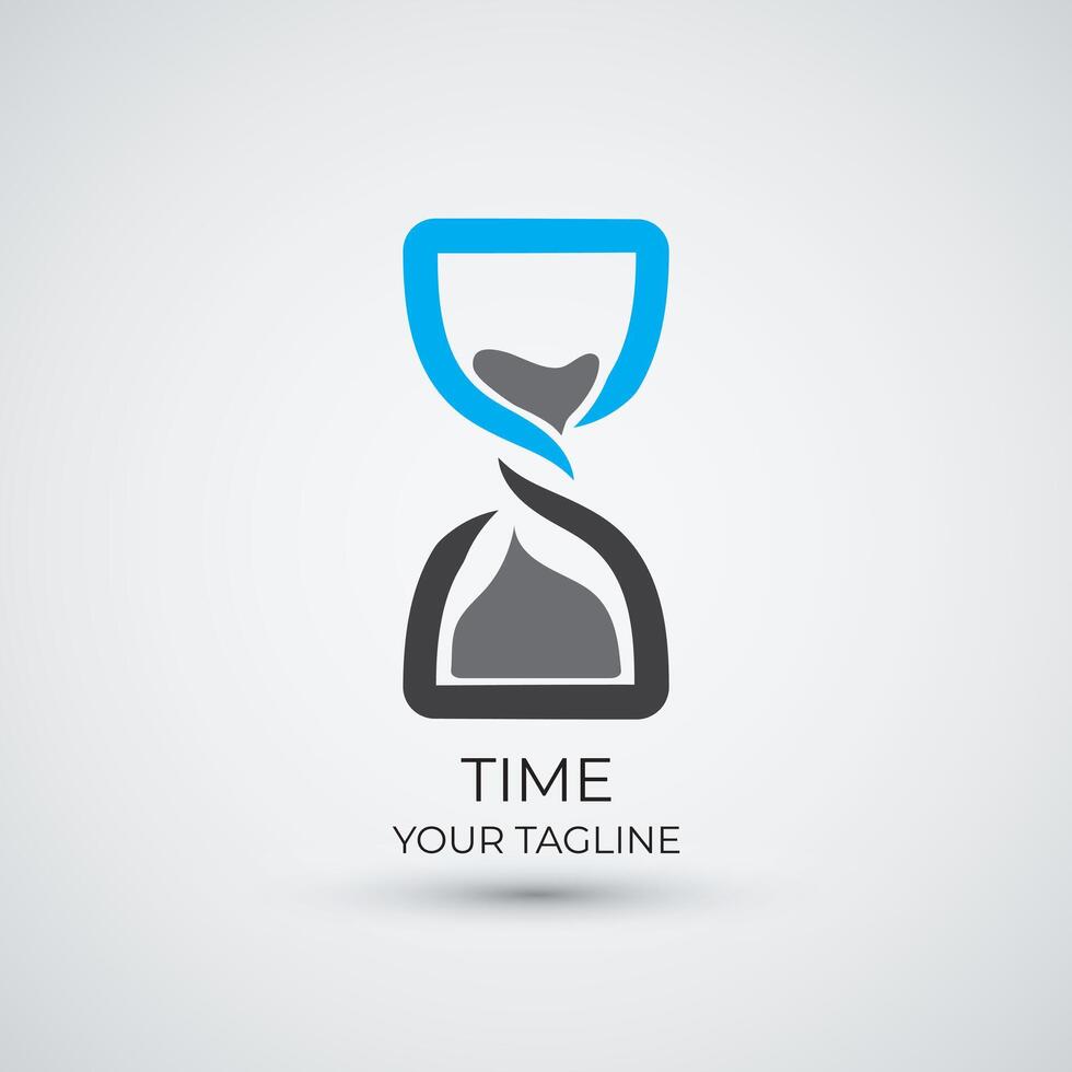 Sand time clock logo design template vector