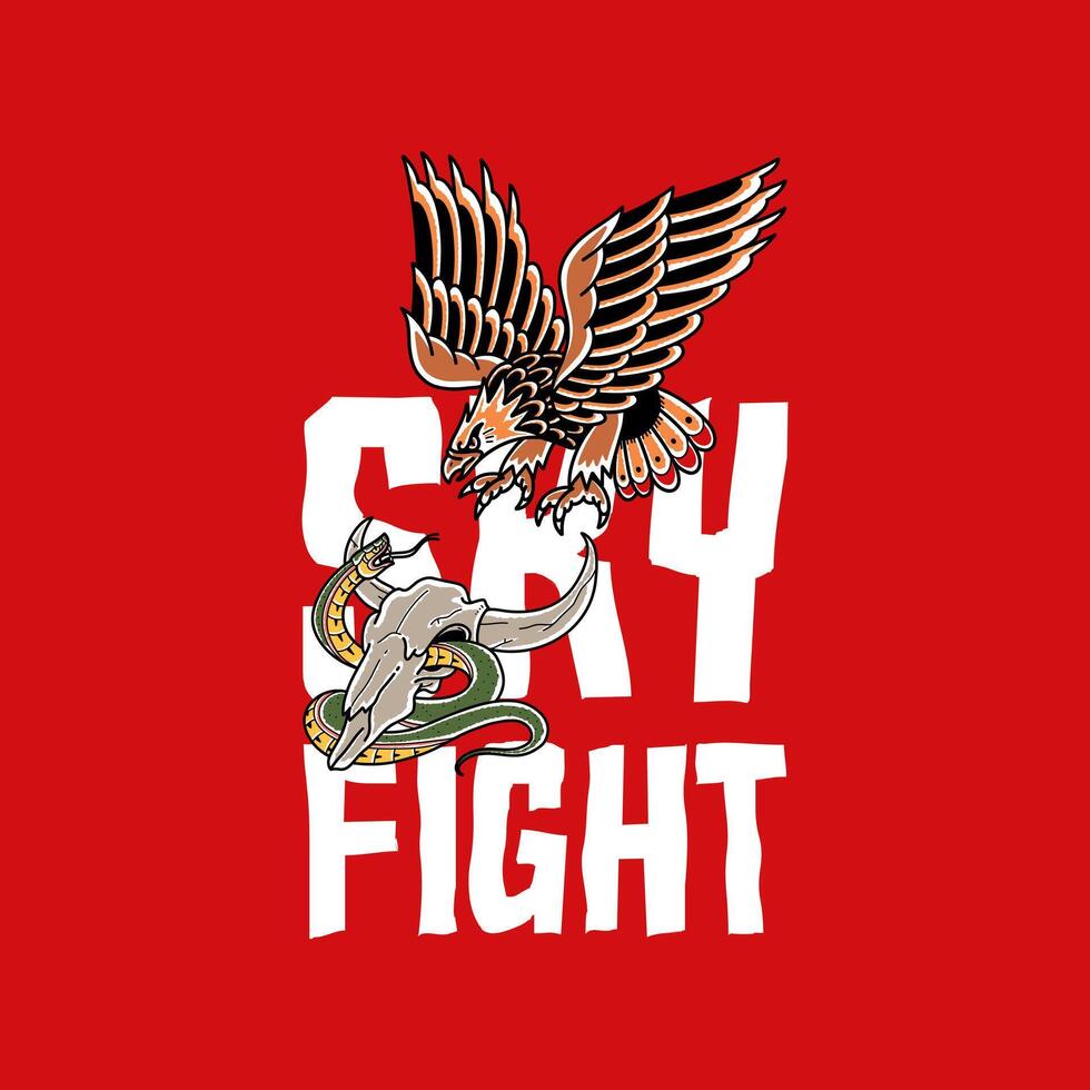 Snake Eagle Sky Fight vector