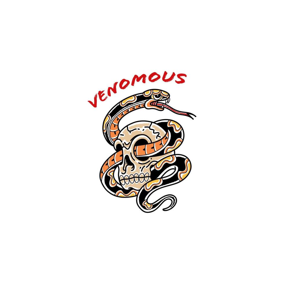 Snake Skull Venomous vector