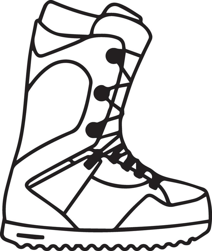 Snowboard boots coloring pages illustration vector