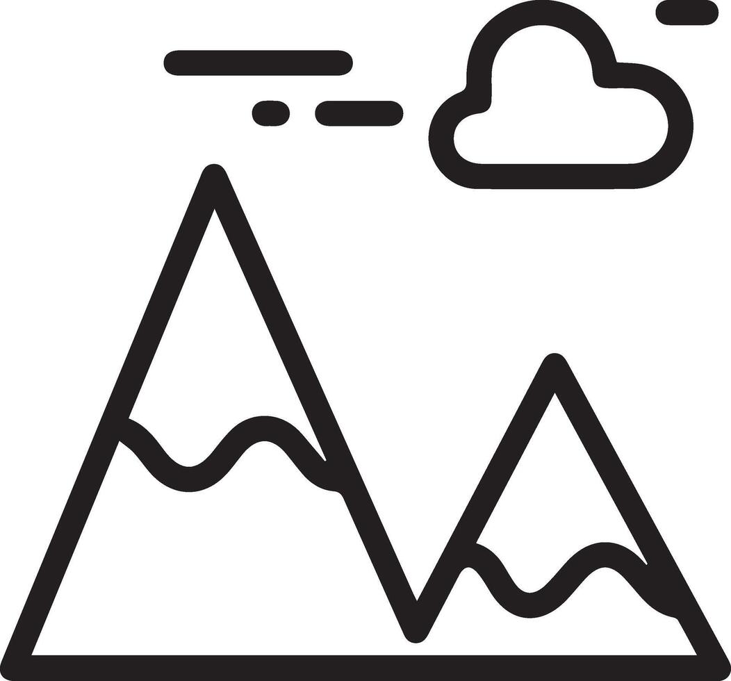 Mountains and clouds icon illustration clipart vector