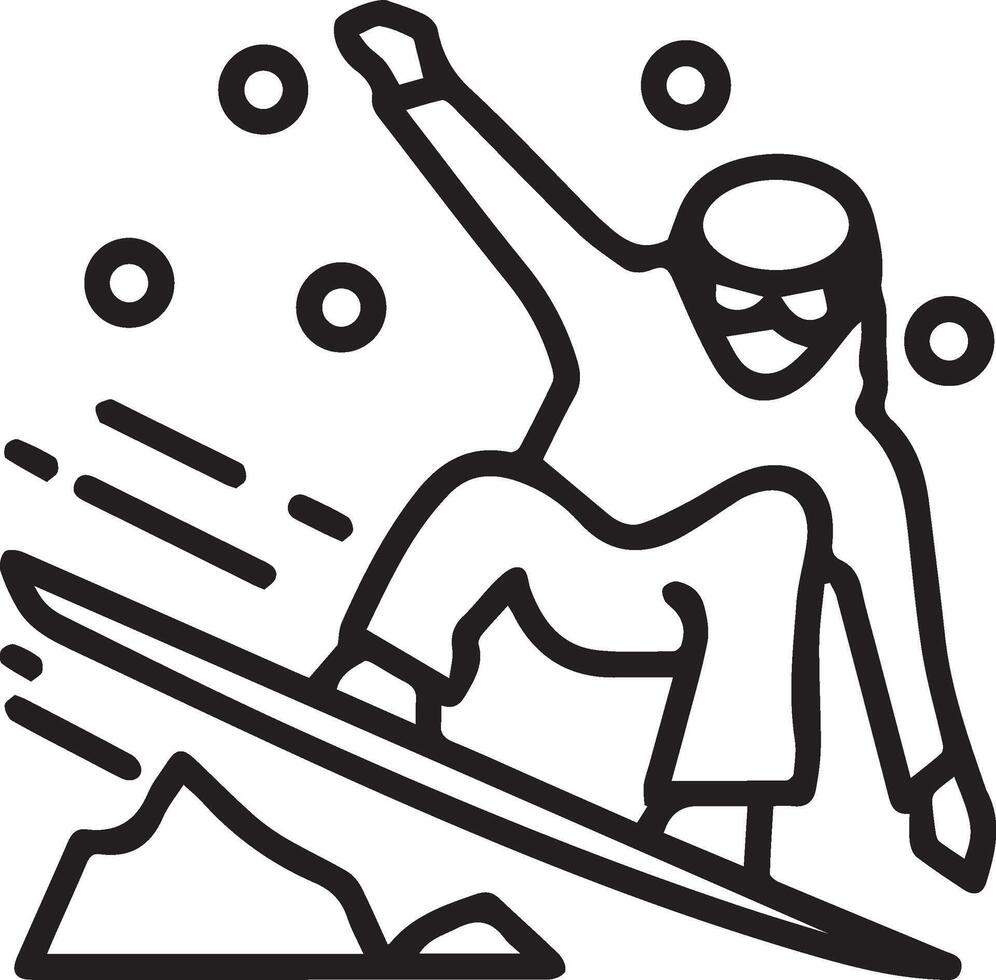 Snowboarder on snowboard, illustration vector