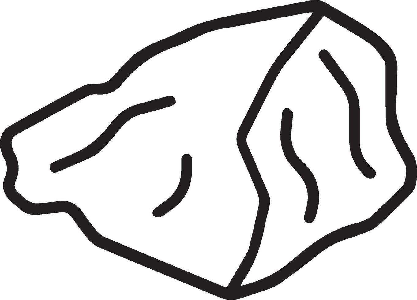 A rock is shown in a line drawing vector