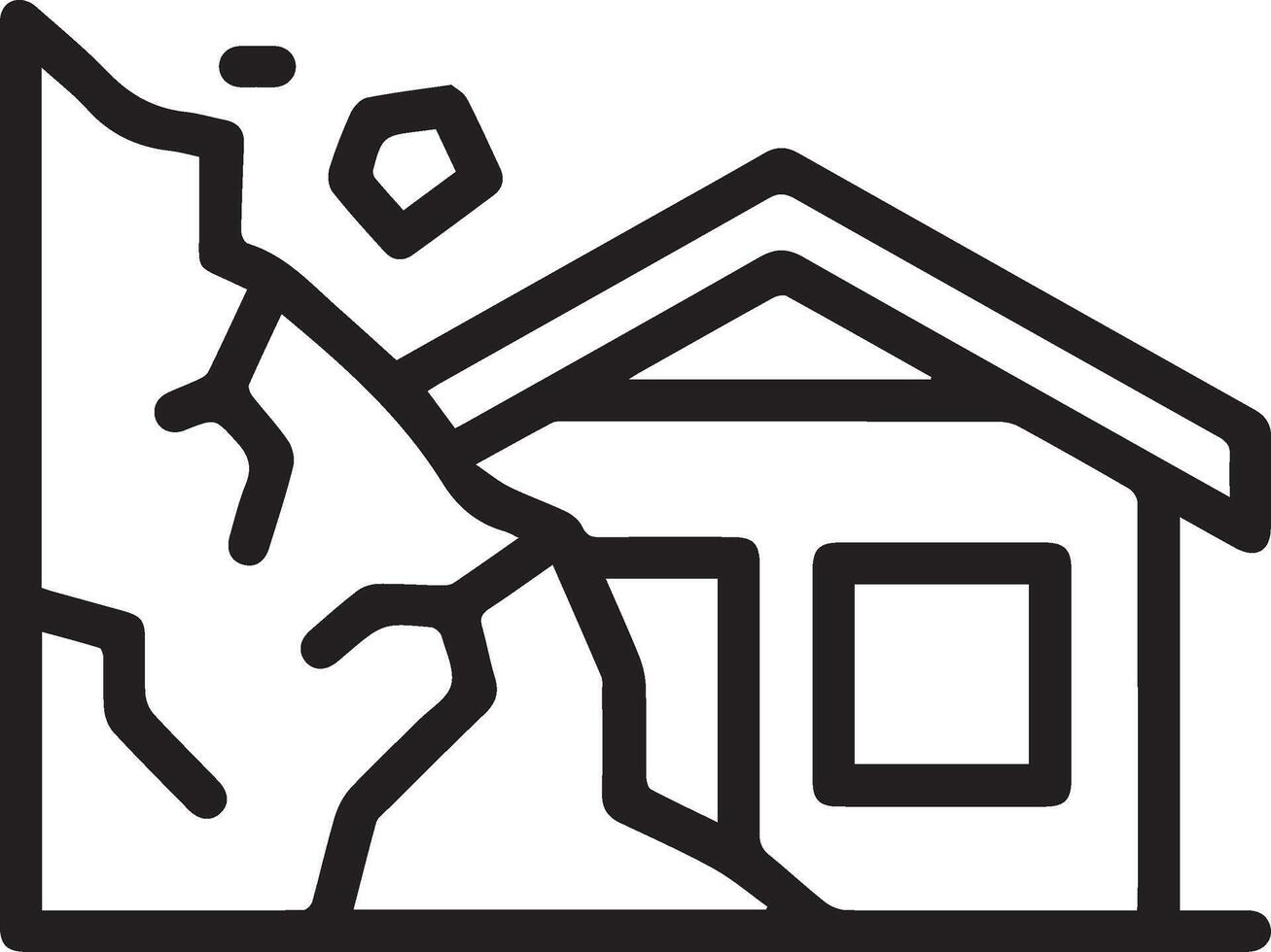 A house with a rock on the side on it clipart illustration vector