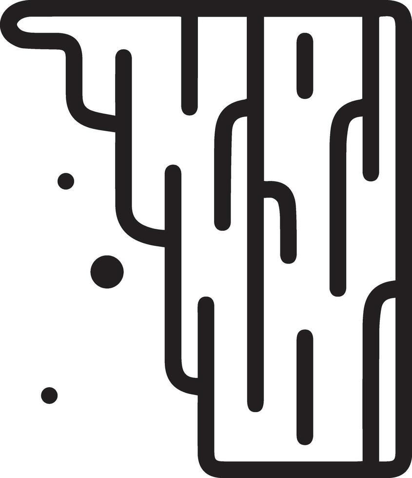 A black and white illustration of a wall with a ladder vector