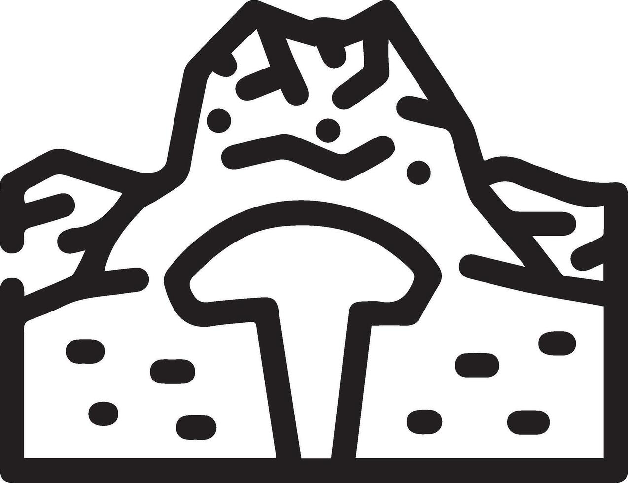 A black and white illustration of a mountain with a mountain in the background vector