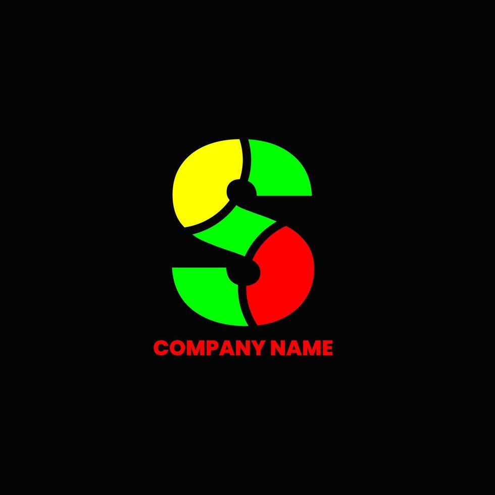 S colorful letter abstract business logo vector