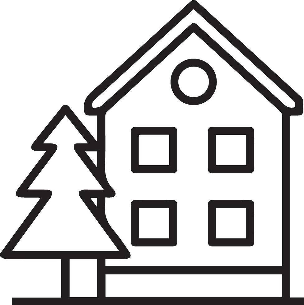 A house with a tree in the front yard vector