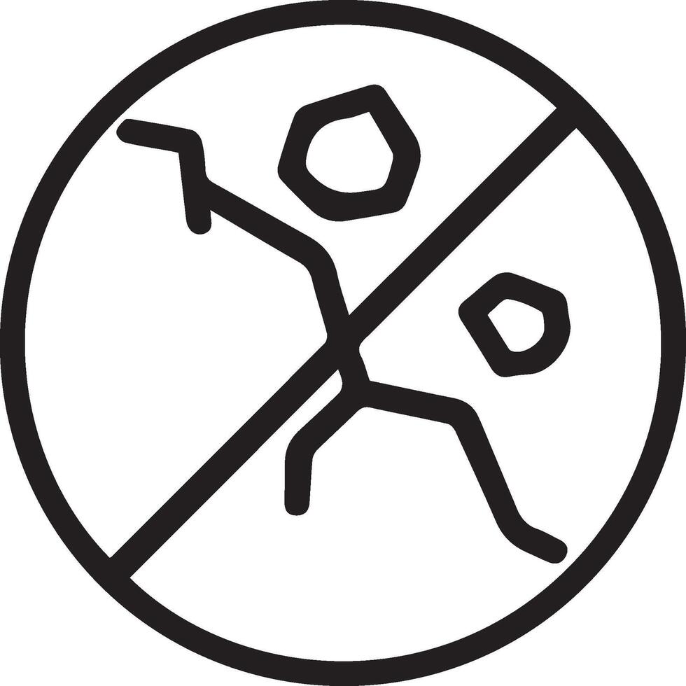 sign prohibiting rocks from falling from the cliff icon clipart vector