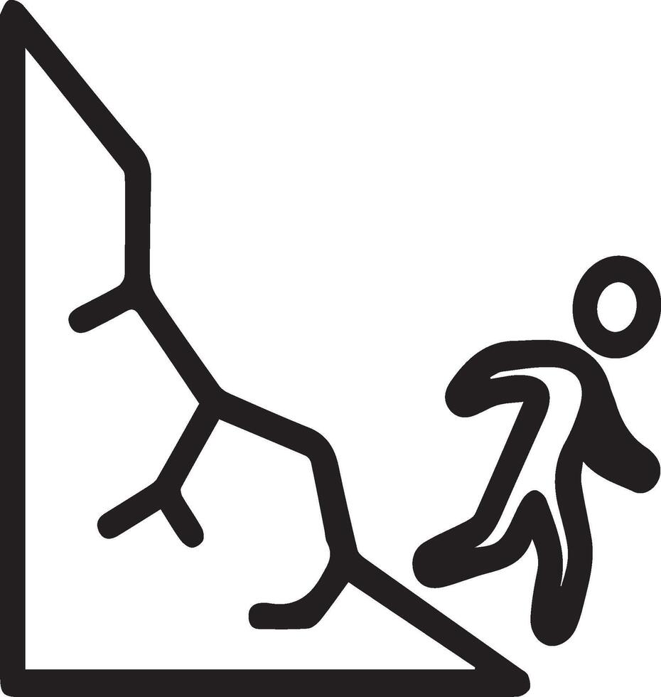 A man is climbing a mountain and falling down vector
