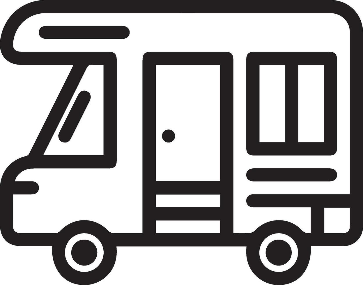 An icon of a camper van on a white background vector