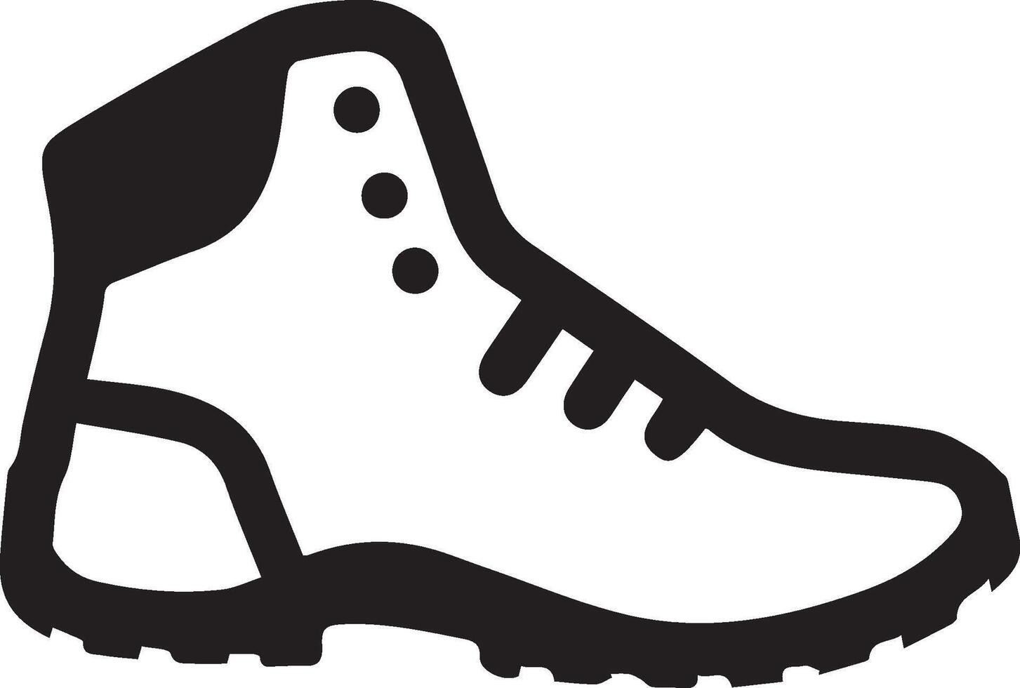 A black and white outline illustration of a shoe vector
