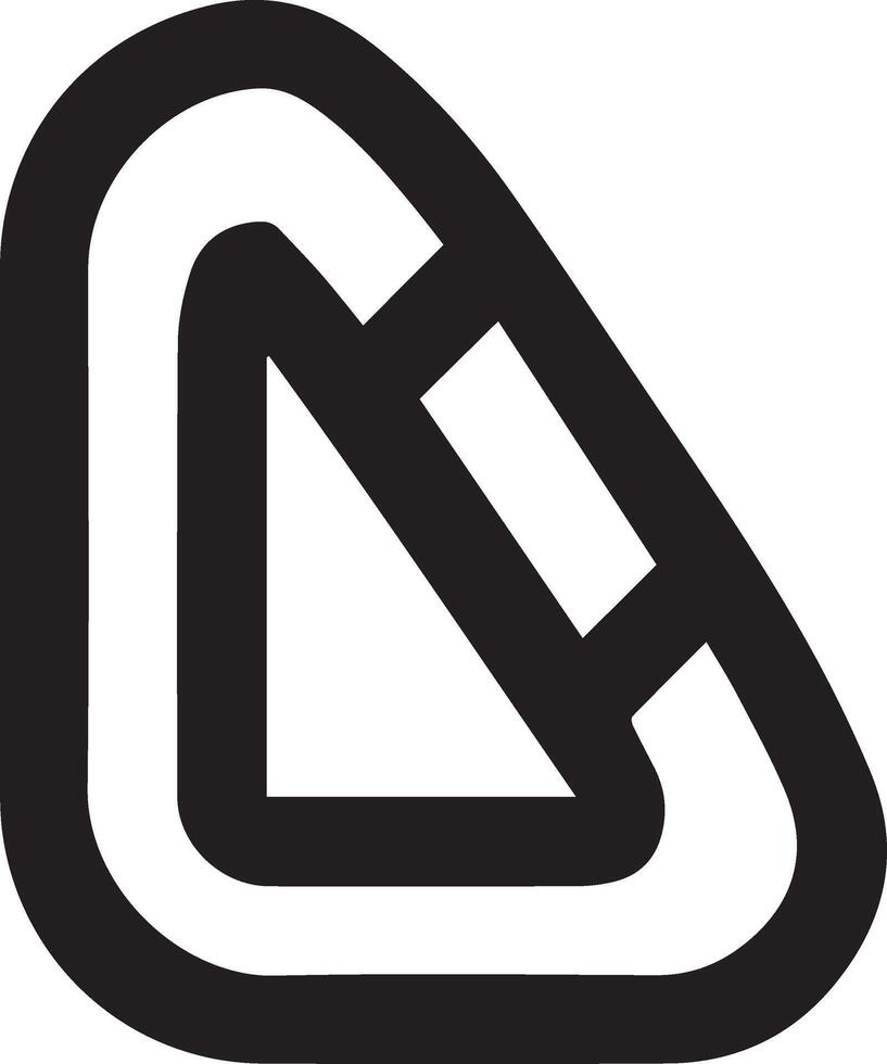A black and white image of a carabiner icon vector