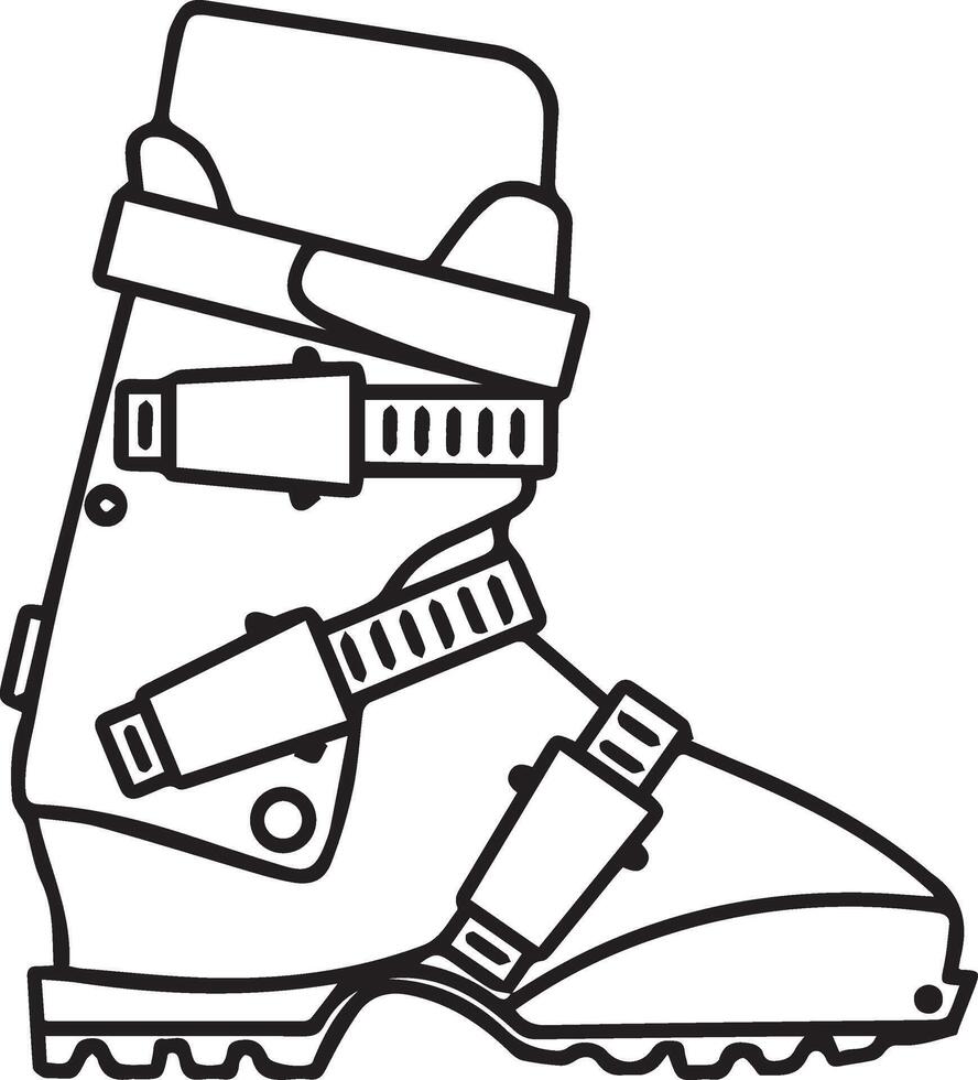 Snowboard boots coloring pages icon illustration vector