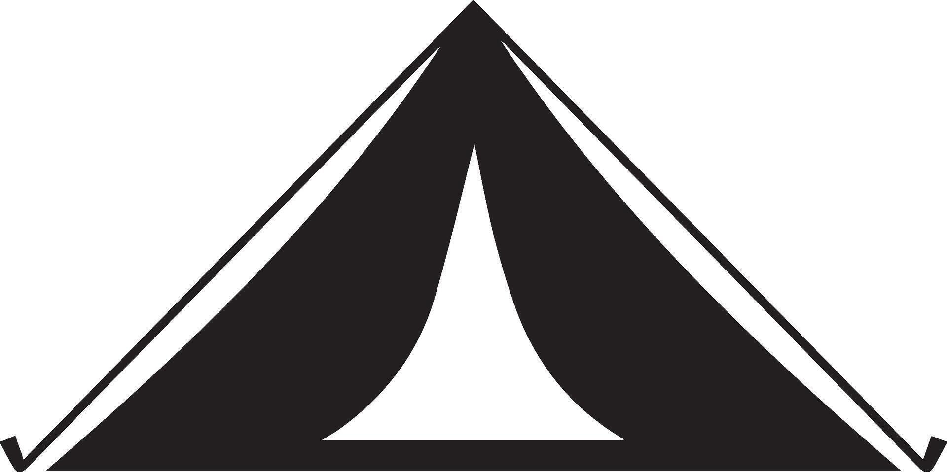 A black and white tent clipart illustration vector