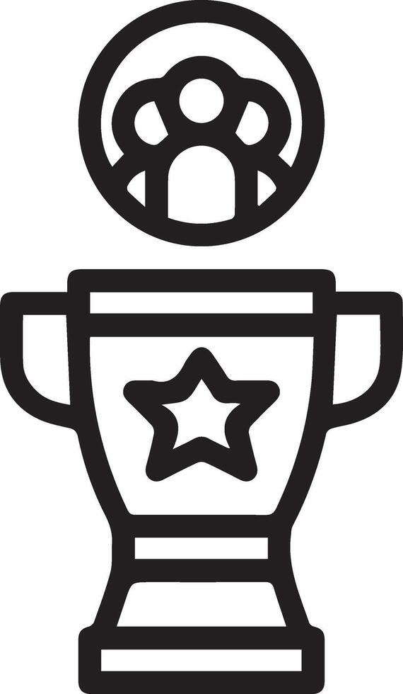 A black and white icon of a trophy vector