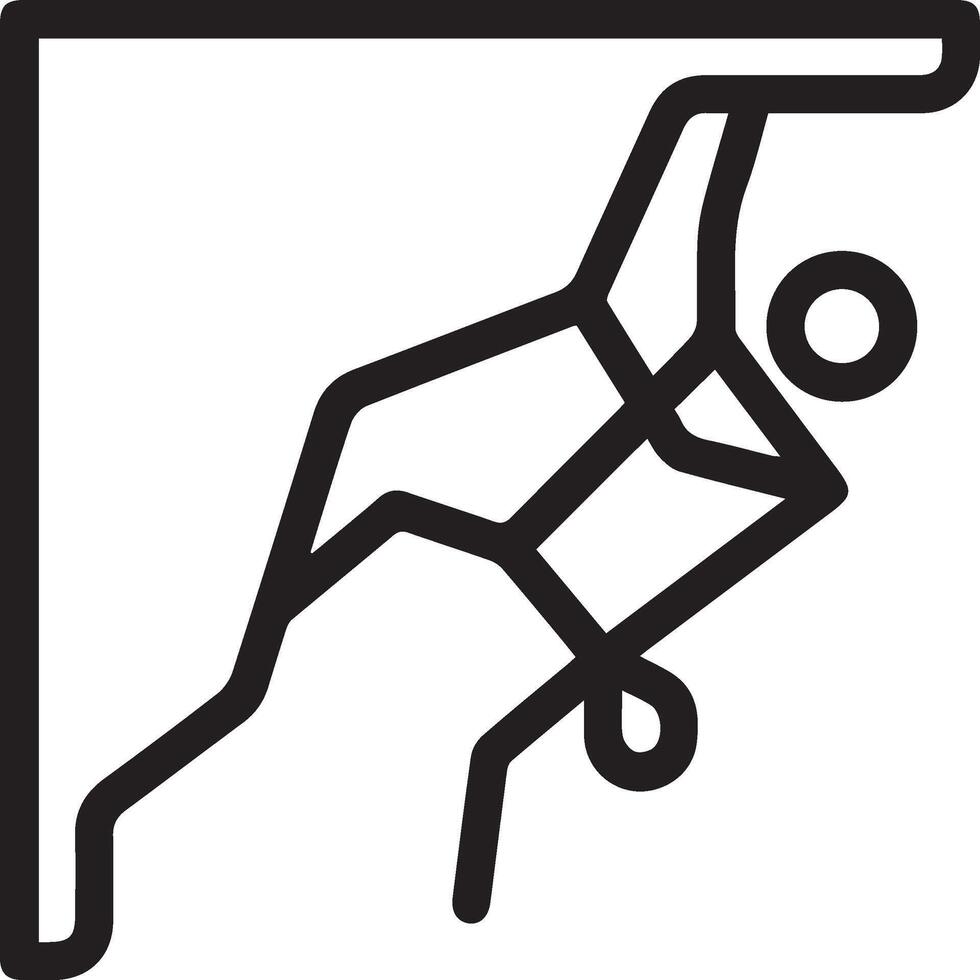 A black and white illustration of a person climbing up a wall vector