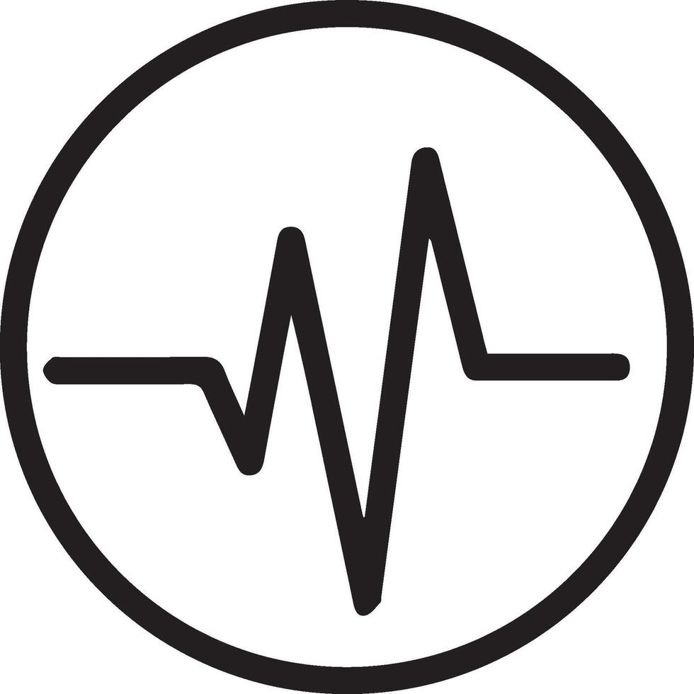A black and white logo with an ecg heartbeat vector