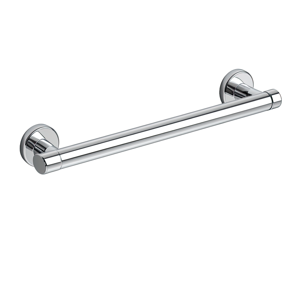 Minimalist silver towel bar with sleek modern design png