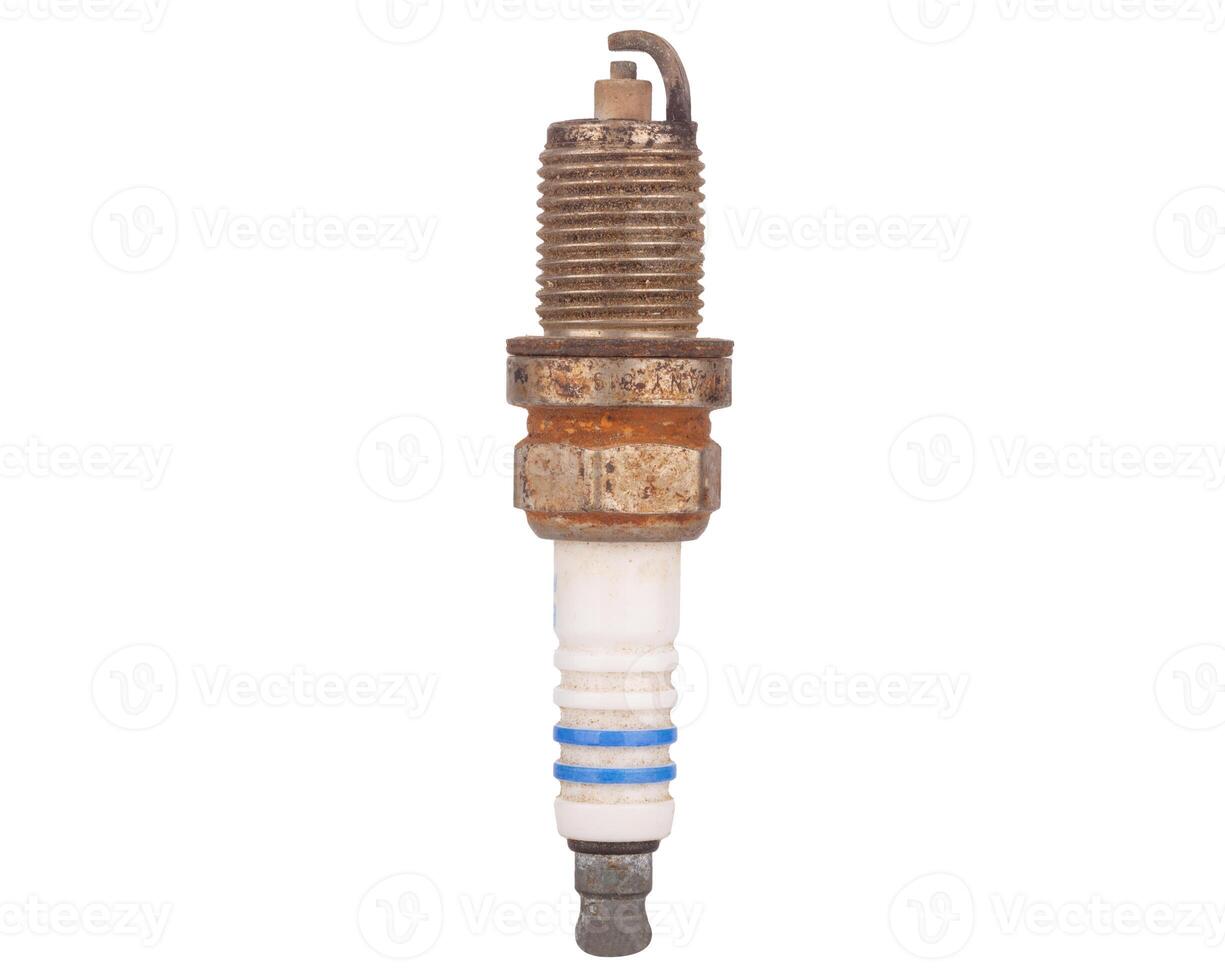 Rusty spark plug with visible wear and corrosion photo