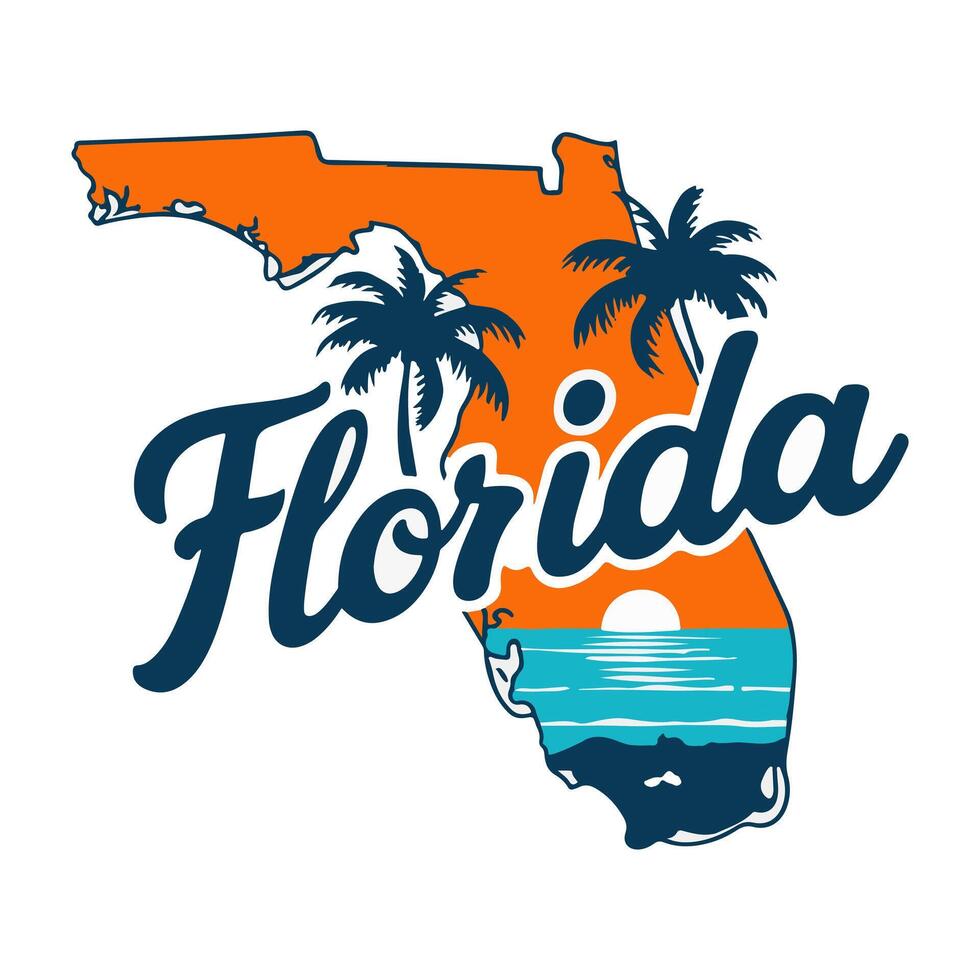 Florida State Map Illustrations vector