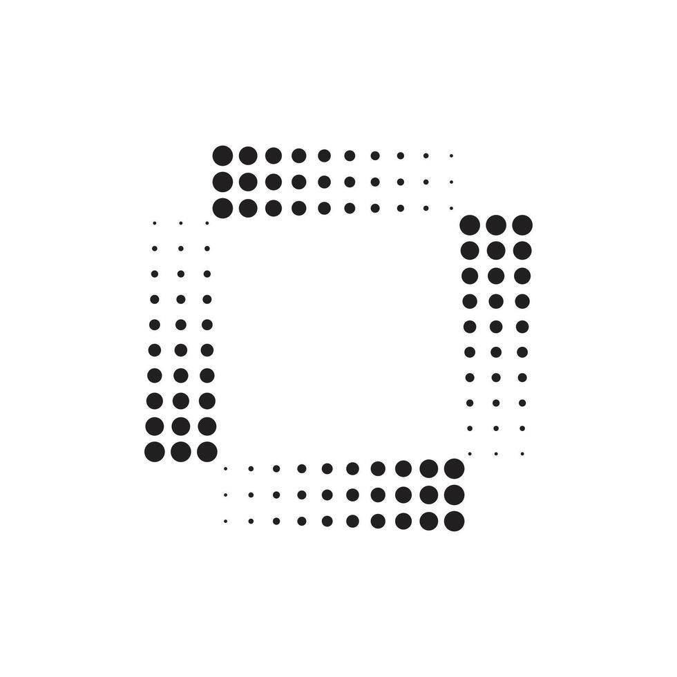 Logo square dot unique design abstract vector
