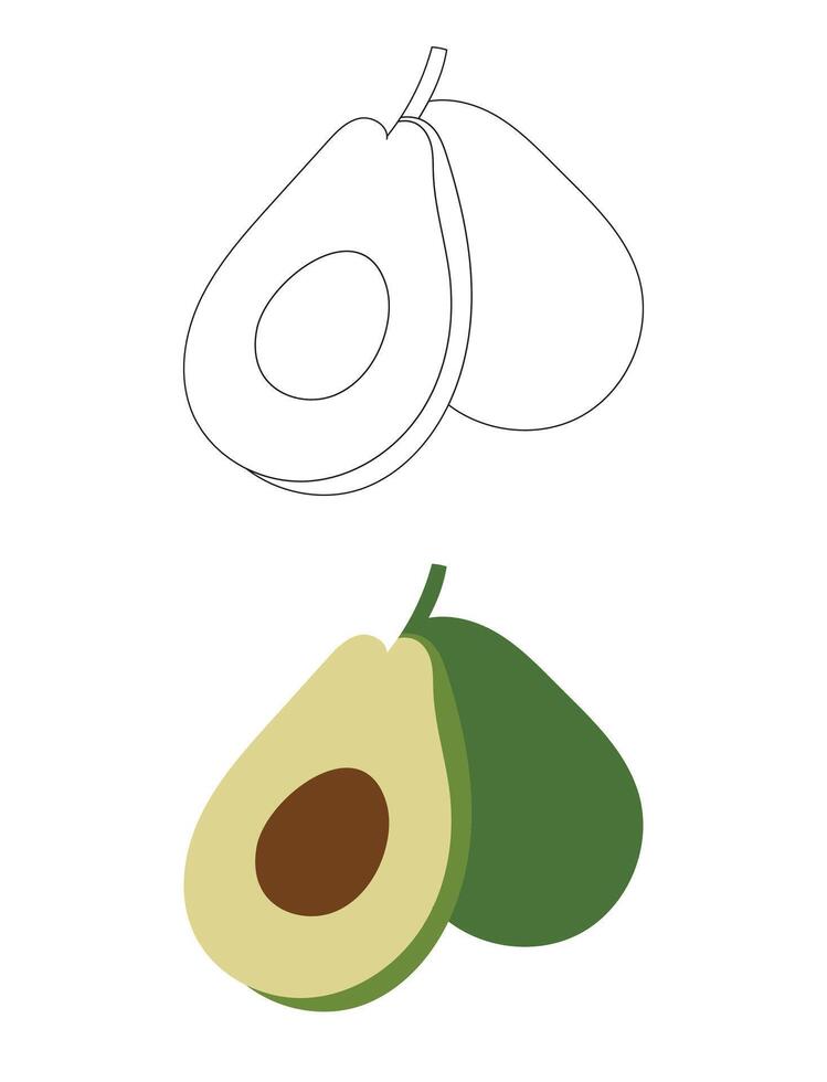 Illustration avocado unique design vector