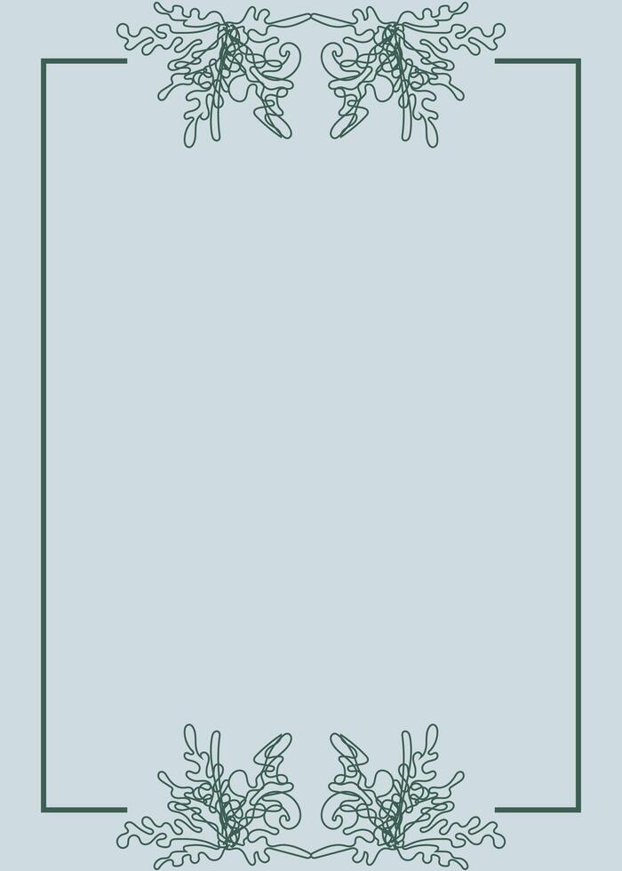 vintage wedding invitation card template design with line drawing flower element vector