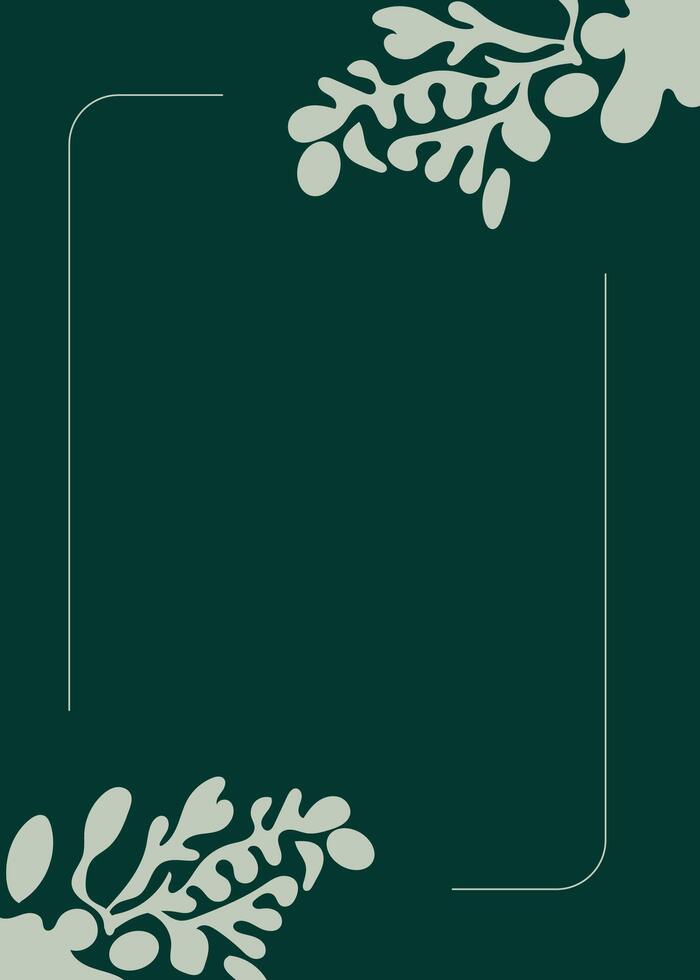 wedding card template design with green abstract floral decoration vector