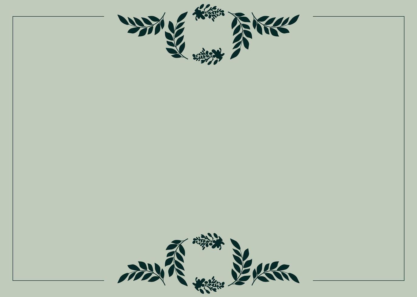 wedding card design with green leaf decoration vector