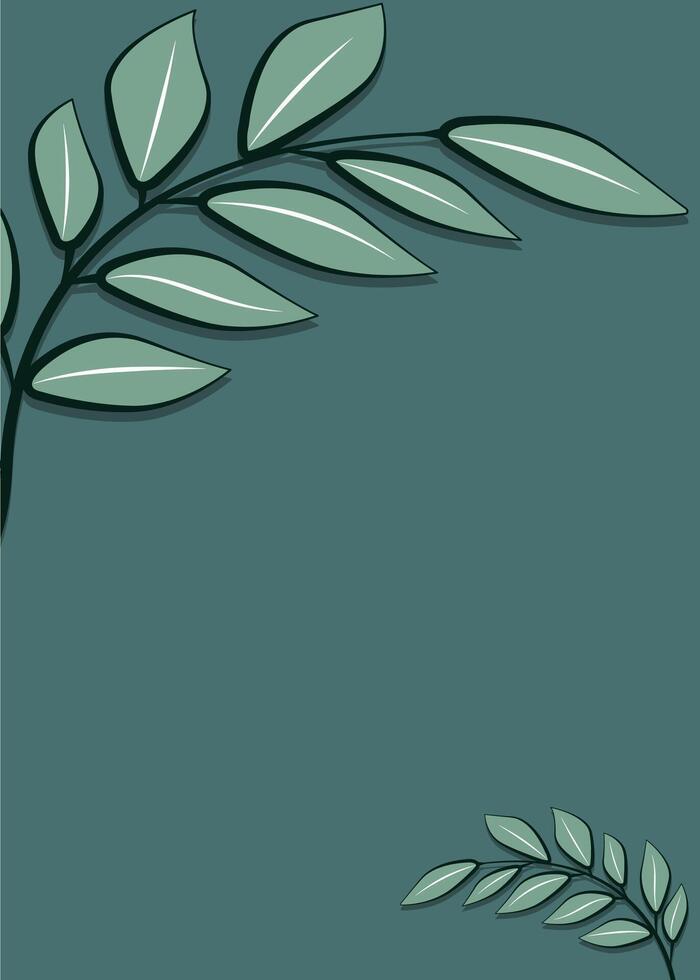 wedding card invitation template design with plant leaf decoration vector