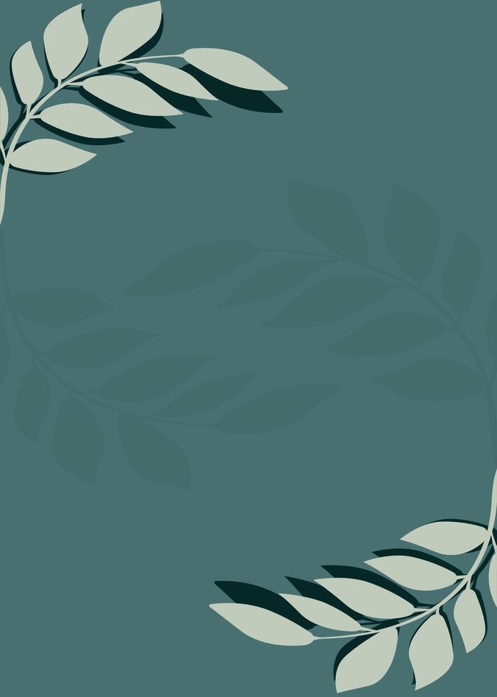 wedding card template design with plant leaf decoration vector