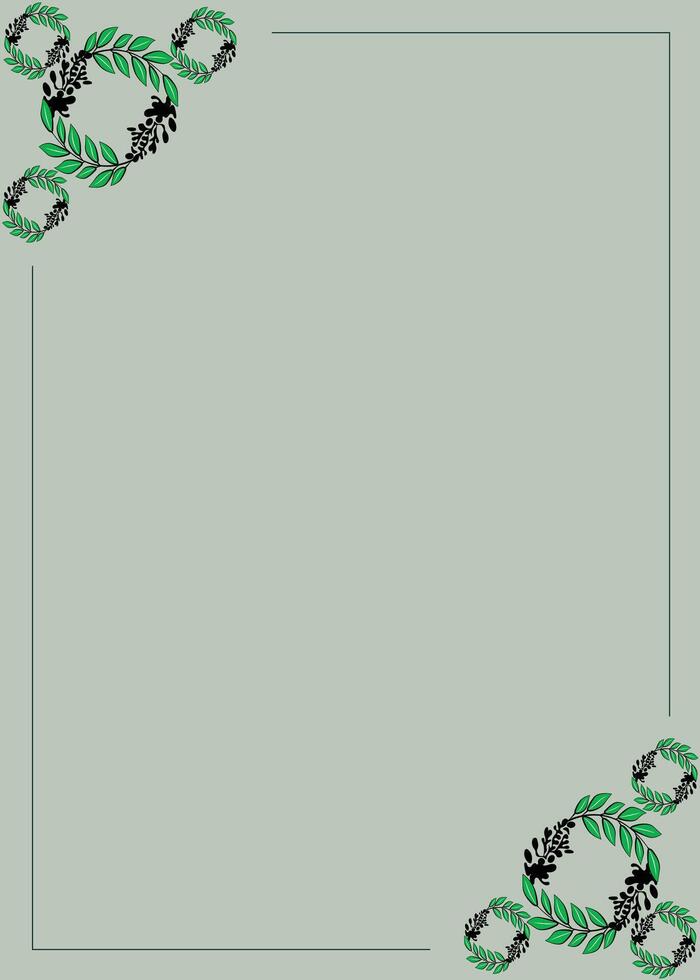 wedding card template design with circular leaf decoration vector
