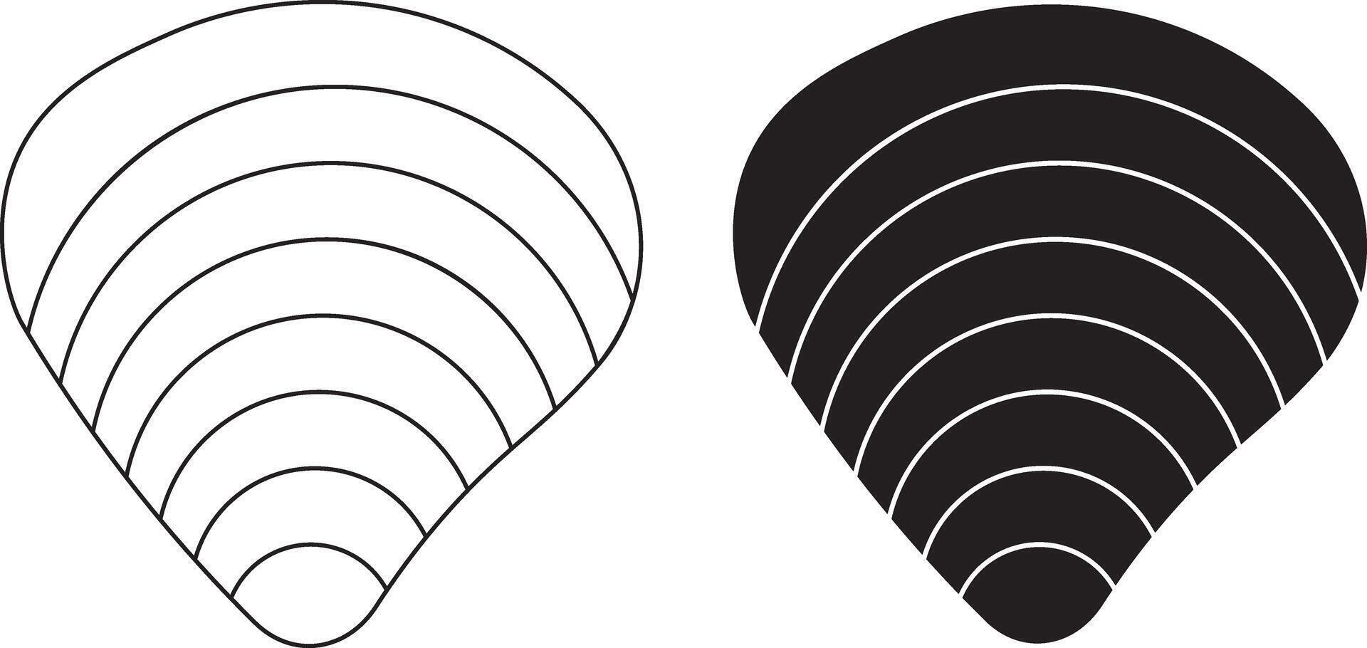 top view Hard clam icon set vector