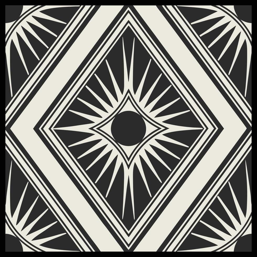 a black and white geometric pattern with a diamond shape. vector