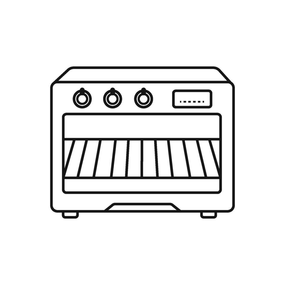 Microwave Oven Outline Illustration vector
