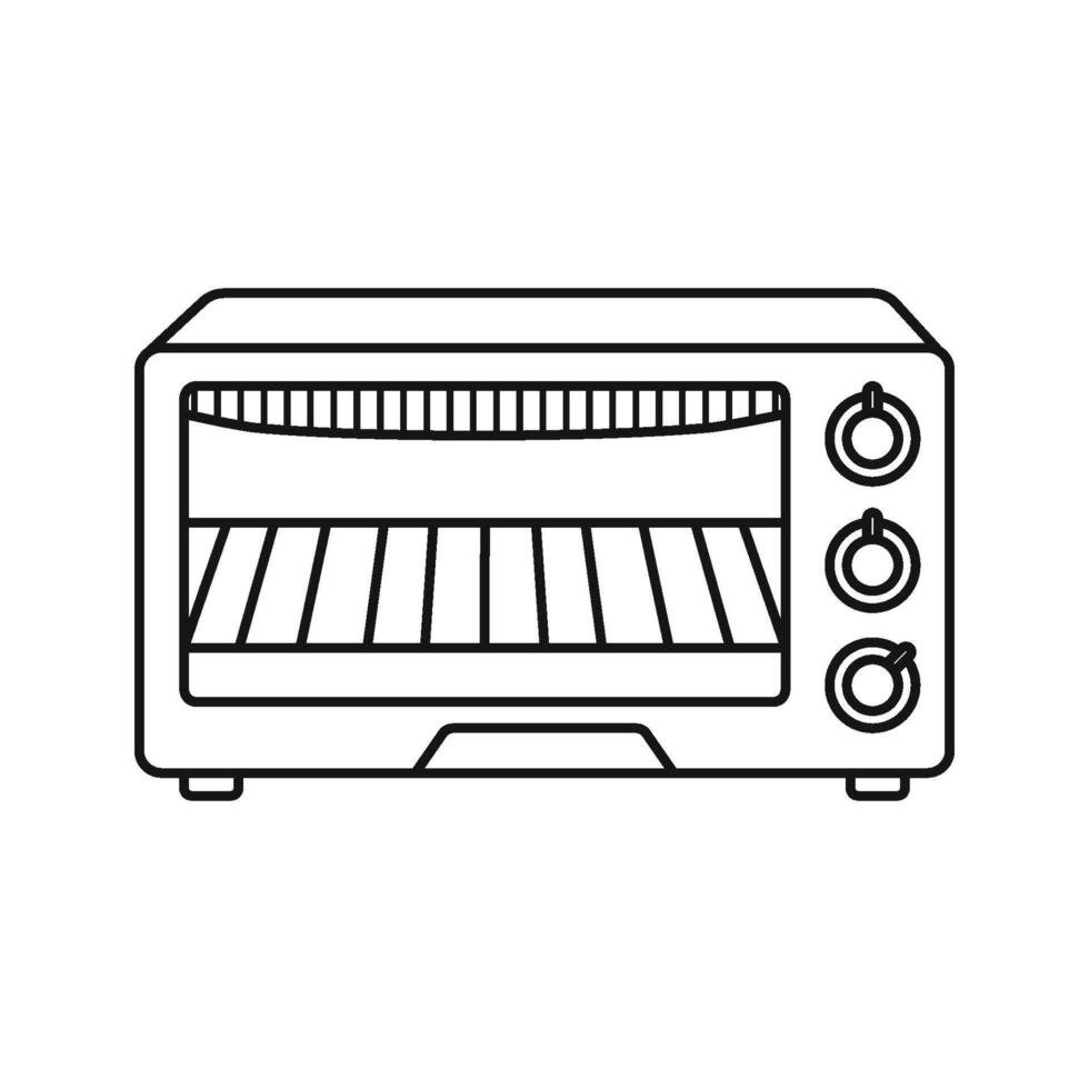 Minimalist Microwave Oven Outline Illustration vector