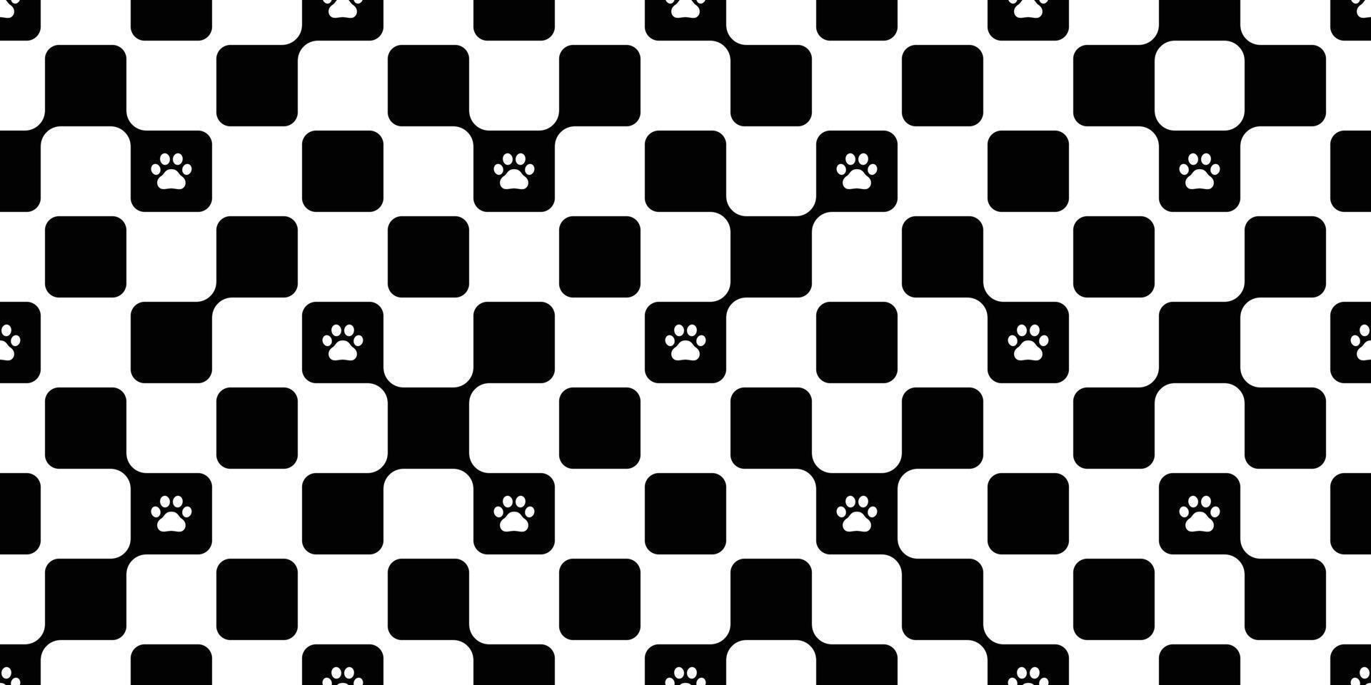 dog paw checked seamless pattern footprint mesh pet cat puppy kitten tile background gift wrapping paper repeat wallpaper cartoon doodle illustration design isolated vector