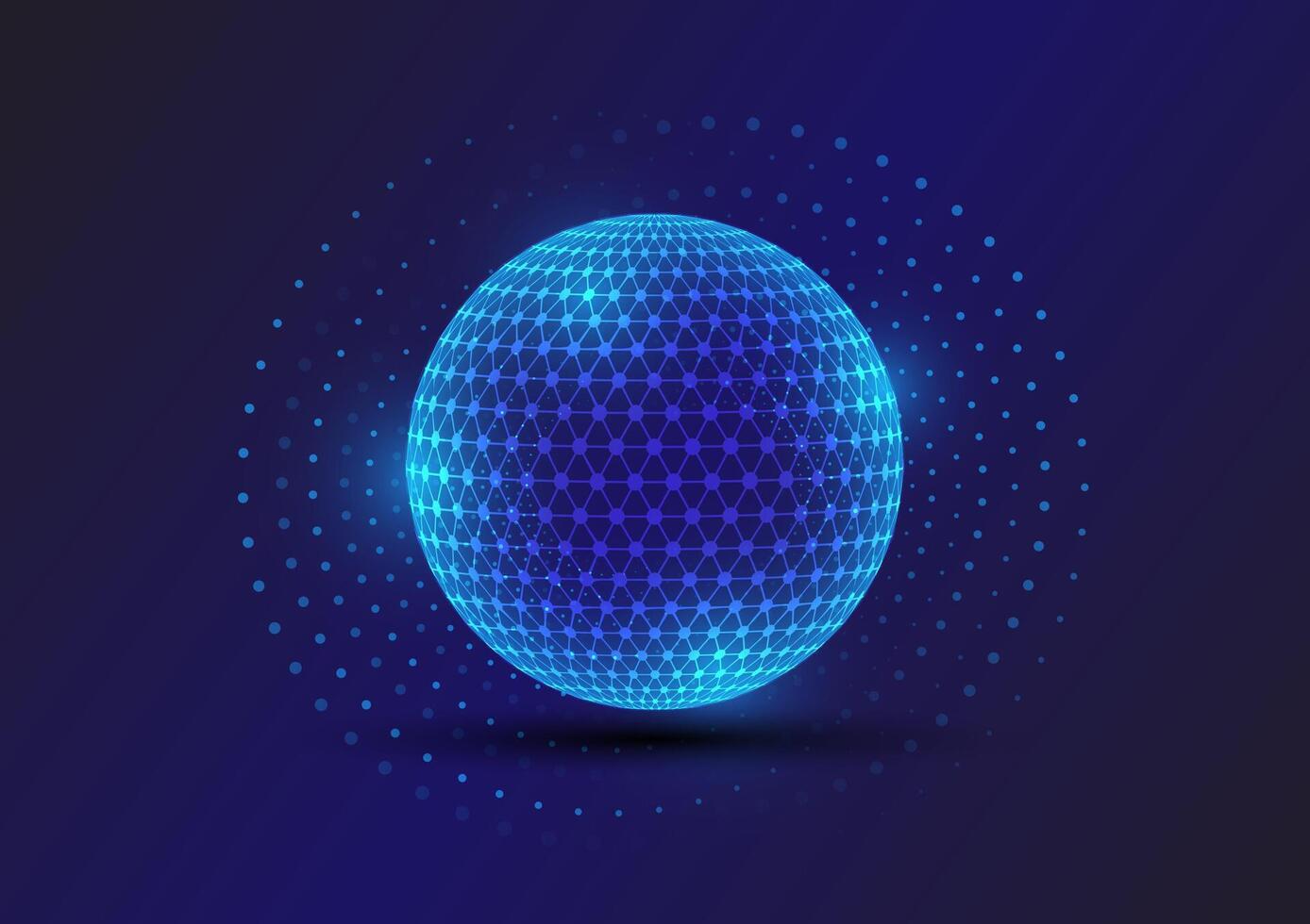 Abstract background with global particles ray vector